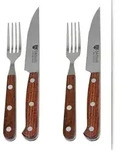 GR&Auml;WE Steakbesteck 4-tlg. Messer und Gabel mit Palisander-Holzgriff
