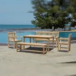 M&ouml;bilia Garten Sitzgruppe 5-tlg aus Teak-Holz | 2 Armlehnst&uuml;hle, 2 B&auml;nke, 1 Tisch
