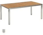 Merxx Keros Ausziehtisch, 180 (240) x 100 cm, Edelstahl/Akazie, Silber