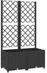vidaXL Garten-Pflanzgef&auml;&szlig; mit Spalier Schwarz 80 x 40 x 136 cm PP
