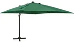 vidaXL Freitragender Gartensonnenschirm mit Mast und gr&uuml;nen LED-Leuchten, Modell