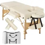 TECTAKE 2-Zonen Massageliege-Set 7,5cm Polsterung + Rollen + Taschebeige