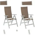Merxx Carrara Klappsessel Set 2tlg., 2 Klappsessel, Aluminium/Textil, Silber/Taupe