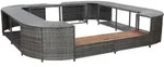 vidaXL Whirlpool-Umrandung Quadratisch Grau 268&times;268&times;55 cm Poly Rattan