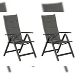 Merxx Taviano Klappsessel Set 2tlg., 2 Klappsessel, Aluminium/Textil, Graphit/Grau