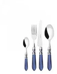 aladdin chromring, besteckset 24 tlg. blauer griff, galeriebox, casa bugatti
