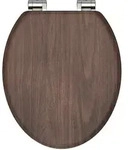 Sch&uuml;tte MDF WC Sitz DARK WOOD, Toilettendeckel mit Absenkautomatik Motiv, Klobrille