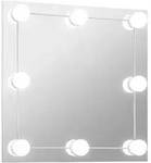 vidaXL Wandspiegel mit LED-Beleuchtung Quadratisch Glas