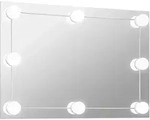 vidaXL Wandspiegel mit LED-Beleuchtung Rechteckig Glas