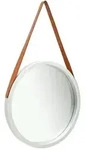 vidaXL Wandspiegel mit Riemen 50 cm Silbern
