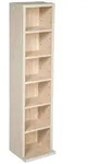 tectake Standregal Medienregal mit 6 F&auml;chern 90x21x20cm Buche