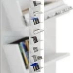 VCM Lansi Maxi Regal Wandmontage mit 8 schr&auml;gen Regalen wei&szlig;.