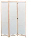 vidaXL 3-teiliger Raumteiler Creme 120 x 170 x 4 cm Stoff