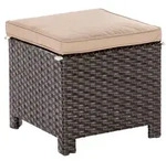 Merxx Salerno Hocker, 40 x 40 x 43 cm, inkl. Kissen, Stahl/Kunststoffgeflecht,