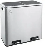 SVITA TM2X24 M&uuml;lleimer Papierkorb 48L Edelstahl Treteimer Abfalleimer Recycling