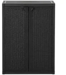 vidaXL Gartenschrank Schwarz 65x45x88 cm PP Rattan-Optik