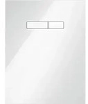 TECE WC-Bet&auml;tigungsplatte lux manuell, Glas wei&szlig;, Tasten wei&szlig;