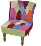 vidaXL Franz&ouml;sischer Sessel mit Patchwork-Design Stoff