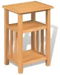 vidaXL Beistelltisch mit Zeitungsablage 27x35x55 cm Massivholz Eiche