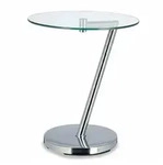 Relaxdays Kaffeetisch Glas u. Chrom, runder Beistelltisch f. Kaffee Tee, Ablage f.