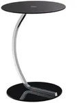 Relaxdays Beistelltisch, rund, f&uuml;r Wohnzimmer, modernes Design, Glas & Stahl, H x D: