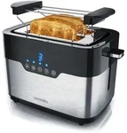 Arendo 2-Scheiben Toaster MORGEN Edelstahl, 920 W, mit extra breiten Schlitzen,
