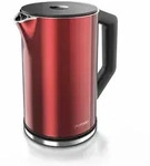 Arendo Wasserkocher 1,5 l 2200 W, Edelstahl, Doppelwand, Temperaturwahl 40 -...