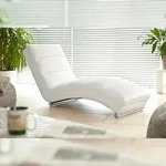 SalesFever Relaxliege | Bezug Kunstleder | Gestell Metall verchromt | B 60 x T 171 x