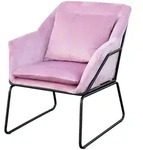 SVITA JOSIE Sessel gepolstert Beistellsessel Pink Couch Einzel Relaxsessel Samt