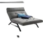 KAWOLA Liege AMERIVA Sessel Relaxliege Maxi Velvet grau Fu&szlig; schwarz