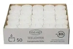 EDZARD 50 St&uuml;ck WENZEL Nightlights Teelichtkerzen Teelichter, wei&szlig;, transparente