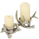 Kerzenleuchter Brano Aluminium H 9/13cm silber 2er Set