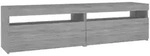 vidaXL TV-Schrank mit LED-Leuchten 2 St&uuml;ck Grau Sonoma 75x35x40 cm