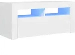 vidaXL TV-Schrank mit LED-Leuchten Wei&szlig; 90x35x40 cm