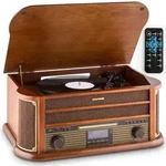 auna Belle Epoque 1908 DAB Retro-Stereoanlage Plattenspieler DAB+ Kirschbaumholz