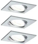 Paulmann LED Einbauleuchte Nova Coin 3er-Set schwenkbar eckig 84x84mm 50&deg; Coin 3x6W