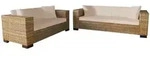 vidaXL Sofa-Set 2-Sitzer und 3-Sitzer Echtes Rattan