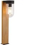 BRILLIANT CABAR Sockelleuchte 55 cm Metall / Glas Holz dunkel / schwarz, 96373/76