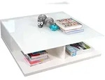 SalesFever Couchtisch quadratisch | zwei Schubladen | MDF-Holz | B 100 x T 100 x H 36