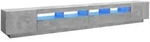 vidaXL TV-Schrank mit LED-Leuchten Betongrau 300x35x40 cm