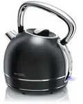 Arendo Wasserkocher 1,7 l, 2200 W, Edelstahl Retro Style Vintage, &Uuml;berhitzung &