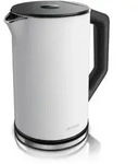 Arendo Wasserkocher 1,5 l 2200 W, Edelstahl, Doppelwand, Temperaturwahl 40 -...