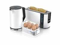 Arendo Frühstücks-Set in weiß - Wasserkocher / Toaster / Eierkocher