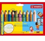 STABILO 10 Multitalent-Buntstifte woody 3 in 1 duo + 1 Spitzer