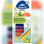Pelikan Wachsmalstifte griffix&reg; W3/8, wasserfest, Ergonomische Dreikantform, 8
