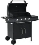 vidaXL Gasgrill 4+1 Flammen Schwarz Stahl