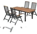 Merxx Tilos Set 5tlg., 4 Klappsessel, 1 AZ-Tisch 150(200) x 90 cm,...