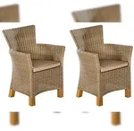 Merxx Toskana Sessel Set 2tlg., 2 Sessel, Aluminium/Kunststoffgeflecht/Akazie