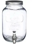 Relaxdays Getr&auml;nkespender 3,5 l, Glas, Zapfhahn, Retro Saftspender Gastro, Vintage