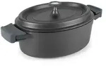 Lacor - 25933 - Ovale Kasserolle aus Aluminiumguss 26x20 cm - Schwarz